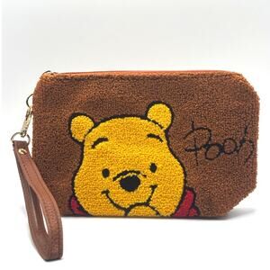 Disney Winnie-the-Pooh Wristlet, Purse, Wallet, Embroidery & Vegan Leather, New